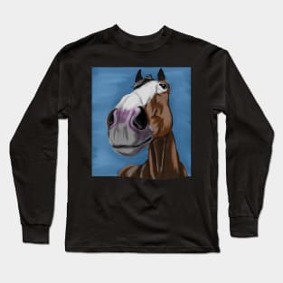 Funny horse portrait Long Sleeve T-Shirt